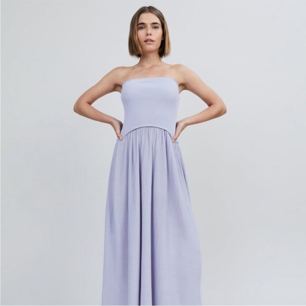 NWT SOLID + STRIPED The Sasha Dress in Lilac Lavender Strapless Mixed Media